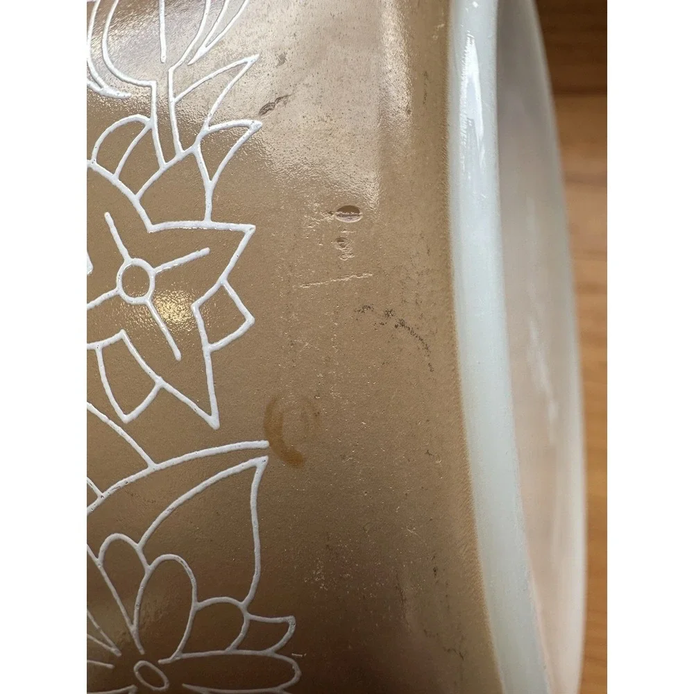 Vintage‎ Pyrex Woodland 1 Qt. Brown Casserole Dish 473-B NO Lid 5 Inch 750 ML